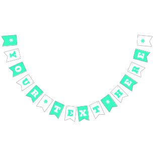 Bannière À Fanions Teal néon et blanc Personnaliser