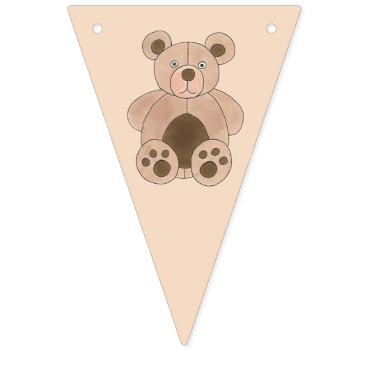 Bannière À Fanions Teddy Bear Plush Stuffé Animal Anniversaire fête (Premier drapeau)