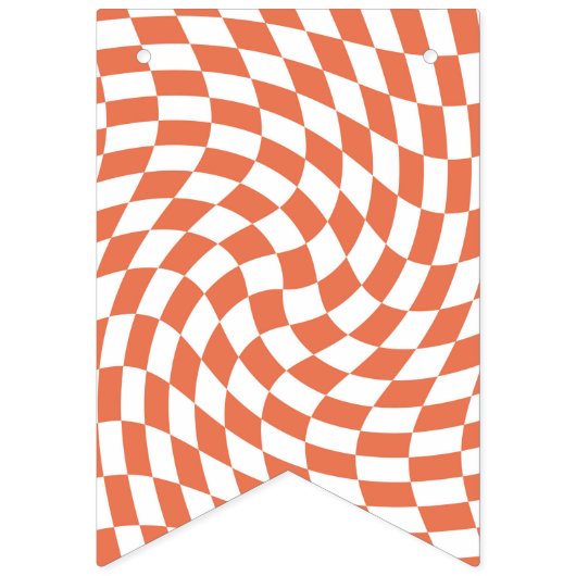 Bannière À Fanions Teracotta Mariage Collection Vérifier À damiers (Deuxième drapeau)