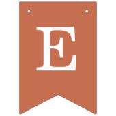 Bannière À Fanions Terracotta Mariage mariée Groom Noms Simple Brown (Deuxième drapeau)