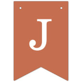 Bannière À Fanions Terracotta Mariage mariée Groom Noms Simple Brown (Premier drapeau)