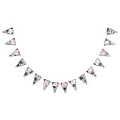 Bannière À Fanions Texte rose Noir & Blanc Motif Floral Bébé Fille (Tout)