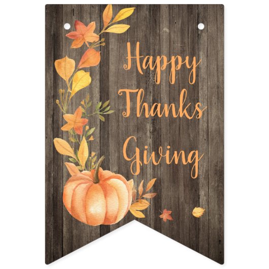 Bannière À Fanions Thanksgiving rustique de récolte d'automne de (Premier drapeau)