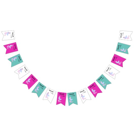 Bannière À Fanions Thème Anniversaire Fille Sirène (Tout)