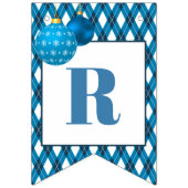 Bannière À Fanions Thème bleu et blanc Joyeux Noël (Troisième drapeau)