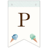 Bannière À Fanions Thème Crème de glace Anniversaire (Troisième drapeau)