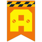 Bannière À Fanions Thème de construction mignonne Fête d'anniversaire (Deuxième drapeau)