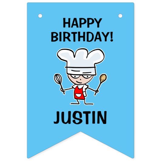 Bannière À Fanions Thème de cuisson pour les enfants Fête d'anniversa (Deuxième drapeau)