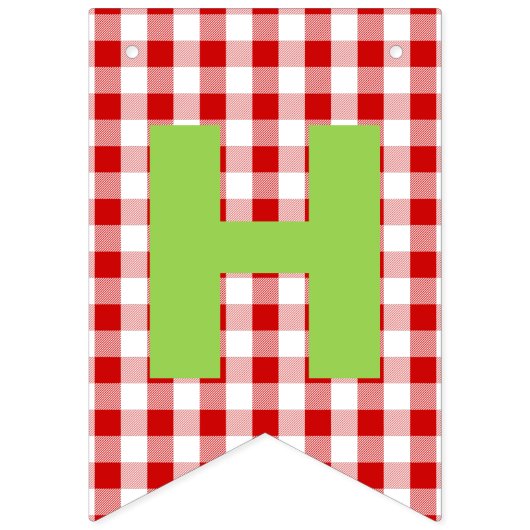 Bannière À Fanions Thème fraise Joyeux anniversaire (Deuxième drapeau)