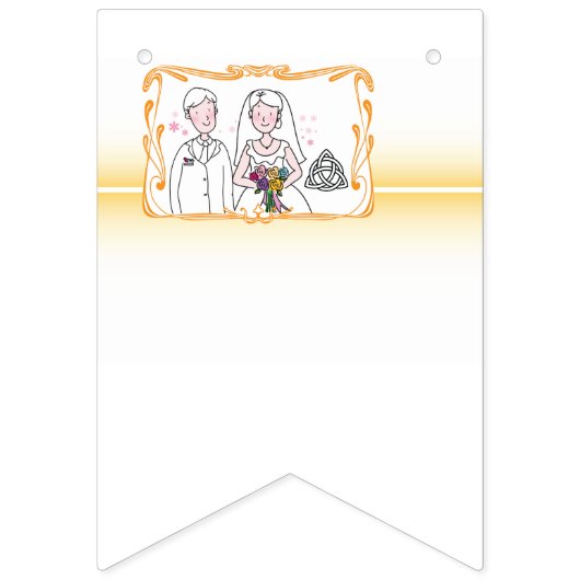 Bannière À Fanions Thème traditionnel écossais et Mariage celte (Premier drapeau)