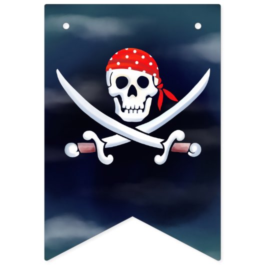 Bannière À Fanions Thème Yo Ho Pirate (Deuxième drapeau)