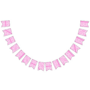 Bannière À Fanions Tiedye rose spirale hippie teint