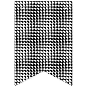 Bannière À Fanions Tissu à carreaux pied-de-poule noir et blanc