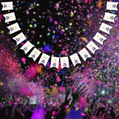 Bannière À Fanions Tons de violet : Un Bassin d'Anniversaire Bleu-Vio