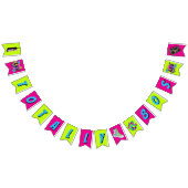 Bannière À Fanions Totally 80s Retro Neon Birthday Party (Tout)