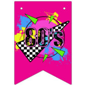 Bannière À Fanions Totally 80s Retro Neon Birthday Party (Deuxième drapeau)