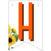 Bannière À Fanions Tournesol de vache Joyeux anniversaire (Deuxième drapeau)