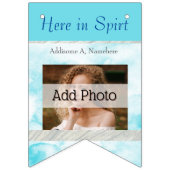 Bannière À Fanions Tournesol Mariage rustique Turquoise en bois gris (Premier drapeau)