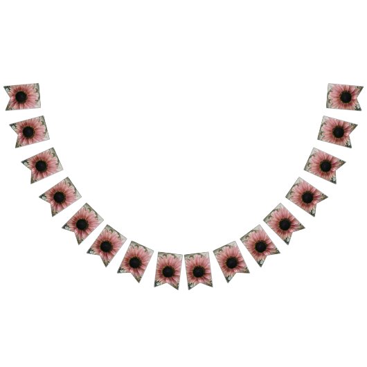 Bannière À Fanions Tournesol rose pâle (Tout)