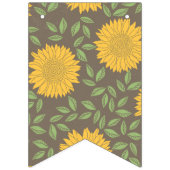 Bannière À Fanions Tournesol Vert Feuilles Jolies Fleurs naturelles (Deuxième drapeau)