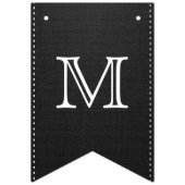 Bannière À Fanions TOUT ÂGE Noir & Blanc Initiale & Photo Anniversair (Deuxième drapeau)