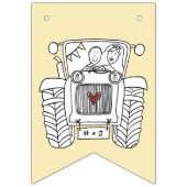 Bannière À Fanions Tracteur personnalisé Pays Barne Mariage rustique (Premier drapeau)