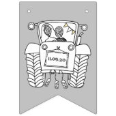 Bannière À Fanions Tracteur personnalisé Pays Barne Mariage rustique (Deuxième drapeau)