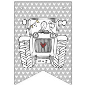 Bannière À Fanions Tracteur personnalisé Pays Barne Mariage rustique (Premier drapeau)