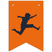 Bannière À Fanions Trampoline Park Jump Orange Birthday Party (Premier drapeau)