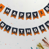 Bannière À Fanions Trampoline Park Jump Orange Birthday Party