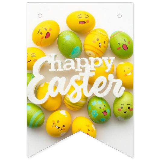 Bannière À Fanions Trendy Yellow & Green Easter Eggs gift paper (Premier drapeau)