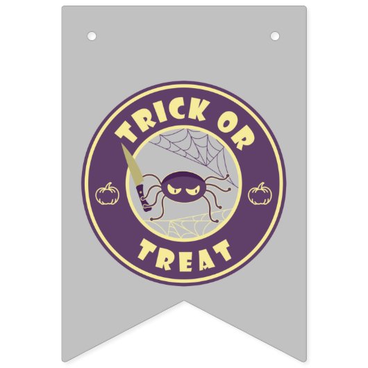 Bannière À Fanions Trick ou traiter l'araignée halloween style Starbu (Premier drapeau)