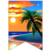 Bannière À Fanions Tropical Palm Tree Silhouette Party (Premier drapeau)