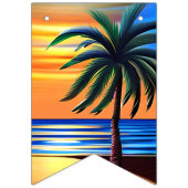 Bannière À Fanions Tropical Palm Tree Silhouette Party (Troisième drapeau)