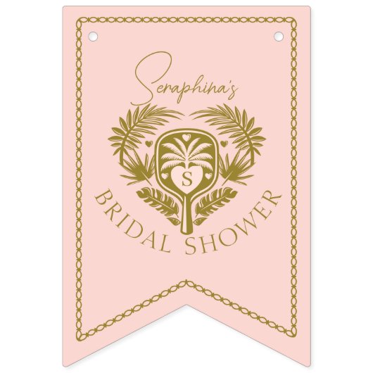 Bannière À Fanions Tropical Rétro Arbre à Palmes Cadeau de Mariage Pi (Premier drapeau)