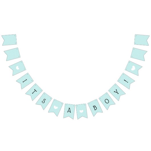 Bannière À Fanions Turquoise Blue Chevron C'est un Baby shower garçon (Tout)