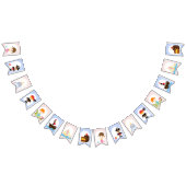 Bannière À Fanions Twins Pirate Mermaids rose bleu garçon fille anniv (Tout)