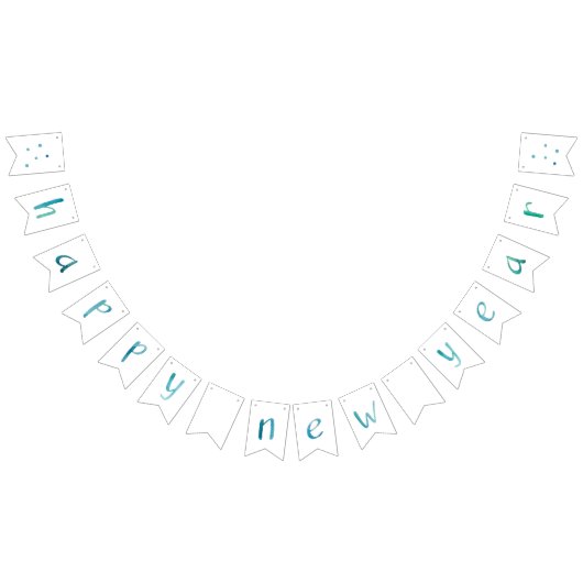 Bannière À Fanions Typographie aquarelle Bonne année design (Tout)