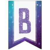 Bannière À Fanions Typographie de l'aquarelle violette croire en la m (Premier drapeau)