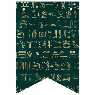 Bannière À Fanions Typographie égyptienne des Hiéroglyphes d'or