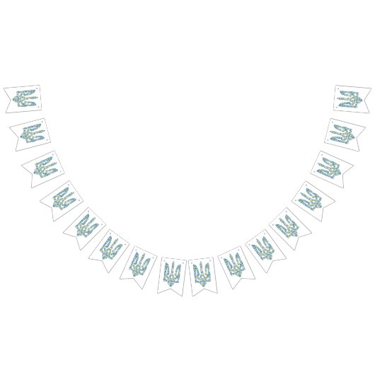 Bannière À Fanions Ukrainian national emblem trident tryzub ethnical (Tout)