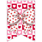 Bannière À Fanions Un coeur amoureux, rose et rouge (Premier drapeau)