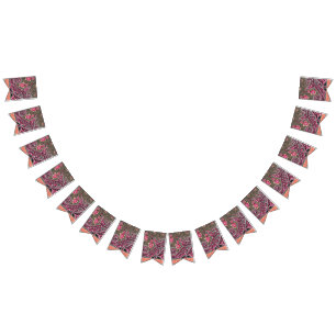 Bannière À Fanions un design d'un motif paisley rose et marron