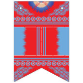 Bannière À Fanions un design d'un motif rouge et bleu (Deuxième drapeau)