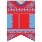 Bannière À Fanions un design d'un motif rouge et bleu (Troisième drapeau)