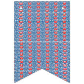 Bannière À Fanions un fond bleu avec des motifs rouges et blancs (Deuxième drapeau)