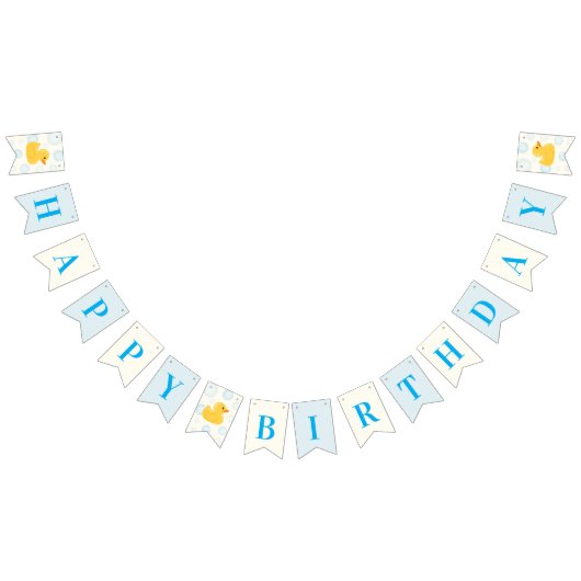 Bannière À Fanions Un Heureux Canard Garçons Joyeux Anniversaire (Tout)