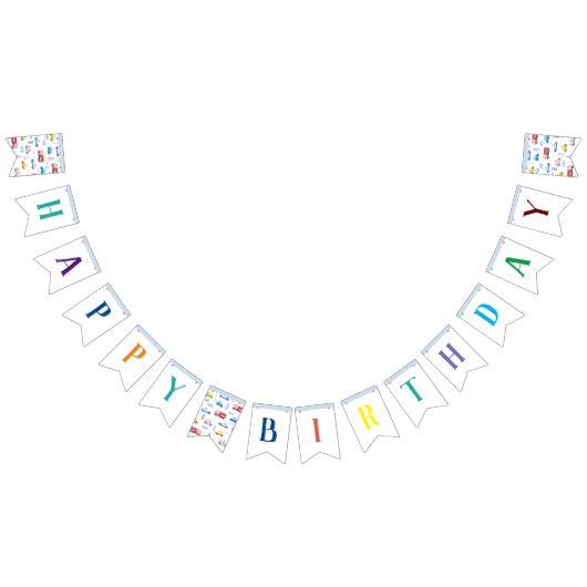 Bannière À Fanions Un joli anniversaire de transport (Tout)