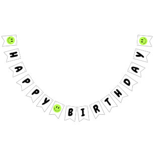 Bannière À Fanions Un joyeux Mec/Gal 1er Anniversaire Vert sourire