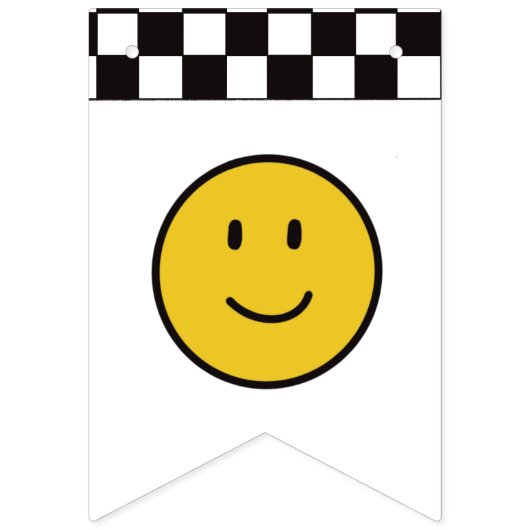 Bannière À Fanions Un joyeux Mec Jaune sourire premier garçon 1er ann (Premier drapeau)